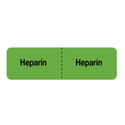 Nevs IV Drug Line Label - Heparin/Heparin 7/8" x 3" Green w/Black N-1711